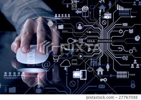 Wireless connection 3D rendering concept 27767098