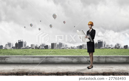 Elegant woman engineer Elegant woman engineer 27768493
