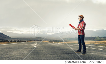Hipster guy read book 27769029