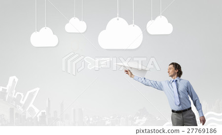 Careless businessman in office 27769186