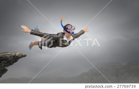 Woman floating in sky Woman floating in sky 27769739