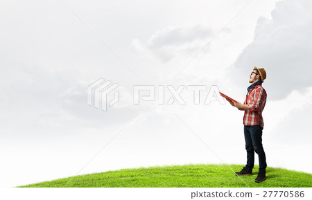 Hipster guy with book Hipster guy with book 27770586