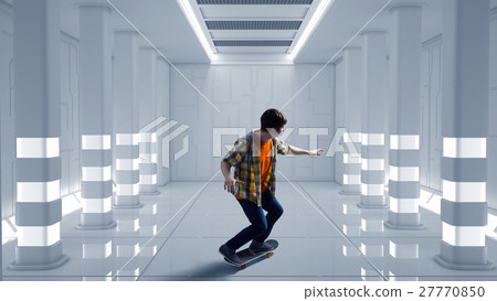 Boy ride skateboard 27770850