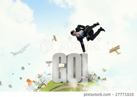 Young businessman breakdancer Young businessman breakdancer 27771820