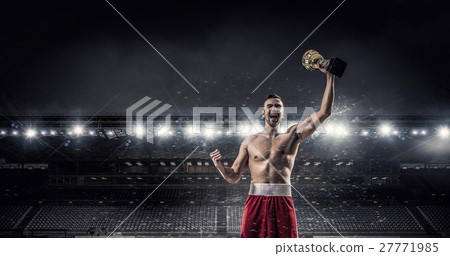 Boxer man celebrate victory Boxer man celebrate victory 27771985
