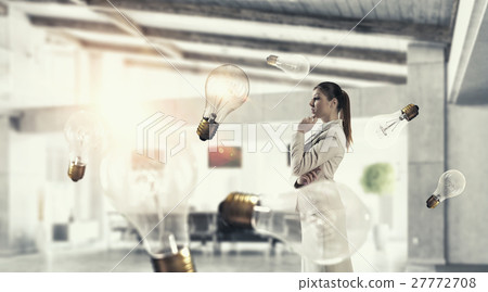 Businesswoman in modern office mixed media Businesswoman in modern office mixed media 27772708