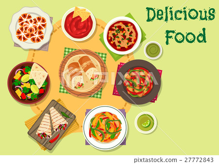 Mexican cuisine traditional food icon design 27772843