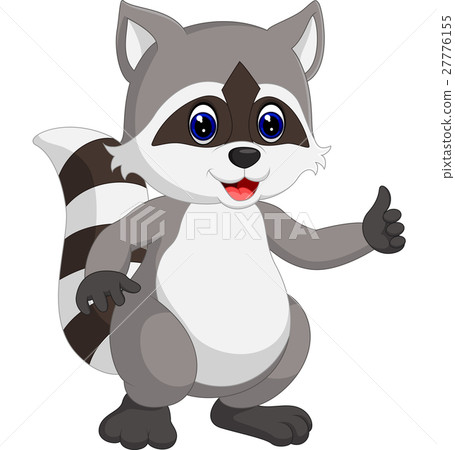 Raccoon cartoon waving 27776155