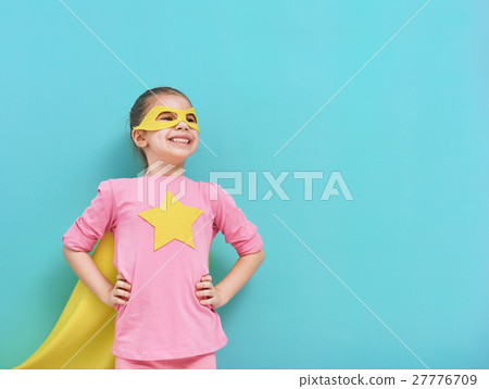 child plays superhero 27776709