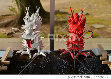 [Atami] Izuyama shrine handwater company Red white white dragon 27778127