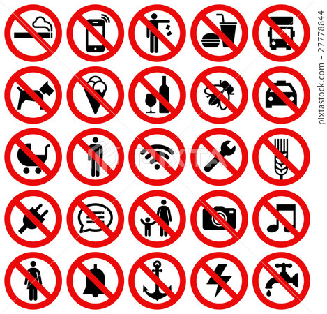 Set of Prohibited No Stop Sign 27778844