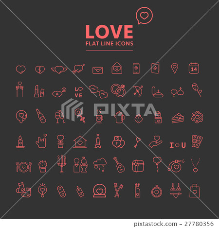 Set of valentine's day objects and icon 27780356