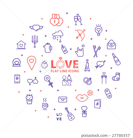Set of valentine's day objects and icon 27780357