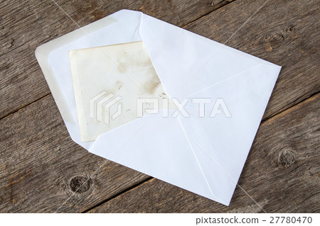 White envelope with blank card White envelope with blank card 27780470