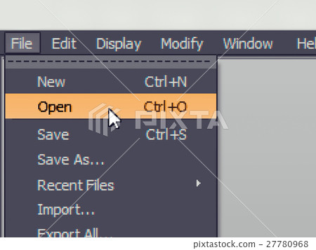 Software menu item with open command Software menu item with open command 27780968