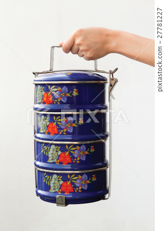 Thai style blue zinc food carrier with hand Thai style blue zinc food carrier with hand 27781227