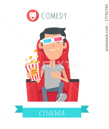 Comedy Story Man In Cinema Seat Entertainment Stock Illustration 27782340 Pixta
