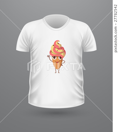 T-shirt Front View with Food Isolated on White T-shirt Front View with Food Isolated on White 27782542
