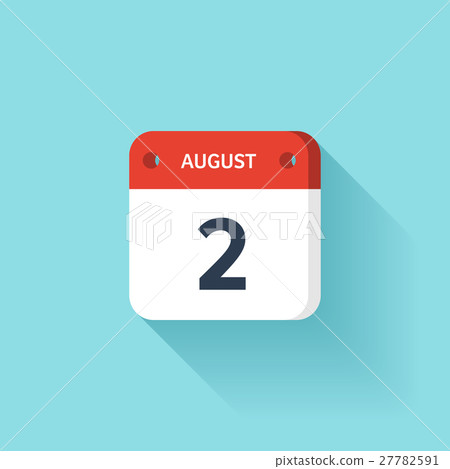 August 2. Isometric Calendar Icon With Shadow 27782591