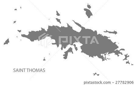 Saint Thomas United States Virgin Islands Map grey Saint Thomas United States Virgin Islands Map grey 27782906