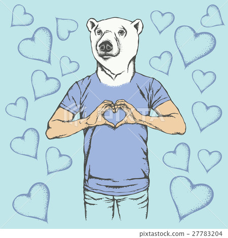 Polar bear Valentine day vector concept Polar bear Valentine day vector concept 27783204