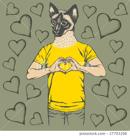 Cat Valentine day vector concept Cat Valentine day vector concept 27783206