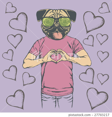 Dog Valentine day vector concept 27783217