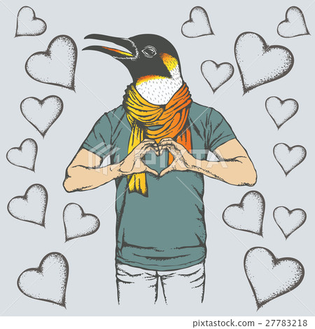 Penguin Valentine day vector concept Penguin Valentine day vector concept 27783218