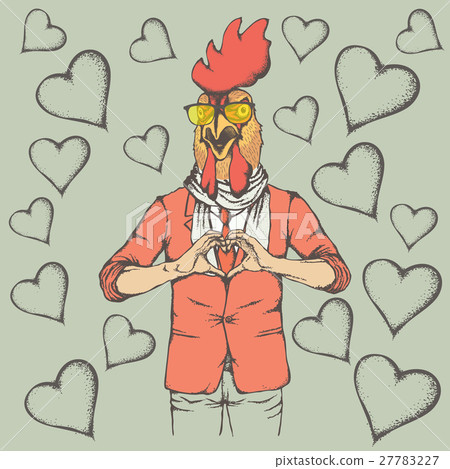 Rooster Valentine day vector concept Rooster Valentine day vector concept 27783227