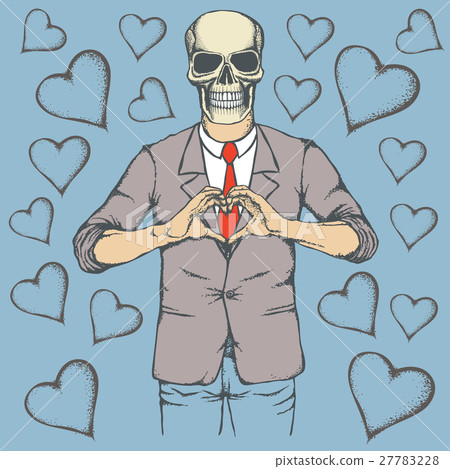 Skull Valentine day vector concept 27783228