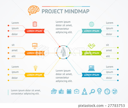 图库插图 project mindmap chart vector