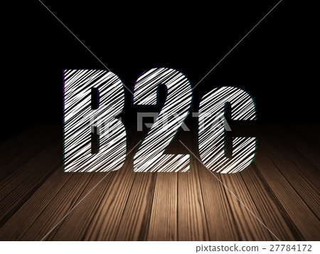 Business concept: B2c in grunge dark room Business concept: B2c in grunge dark room 27784172
