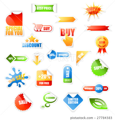 Sale labels on white Sale labels on white 27784383