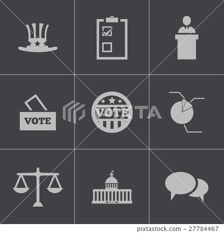 Vector black electiion icons set 27784467