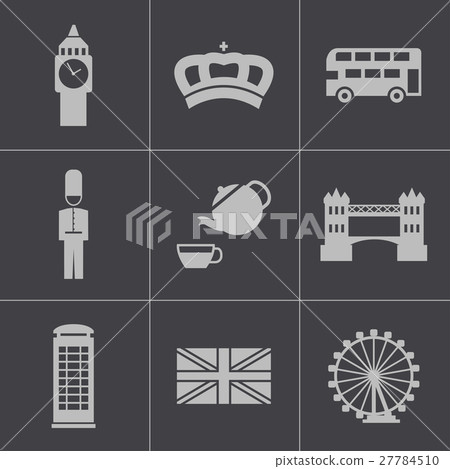 Vector black london icons set