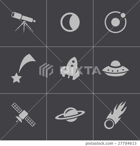Vector black space icons set - Stock Illustration [27784613] - PIXTA