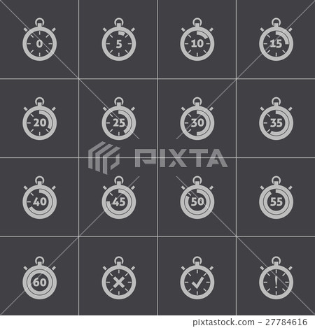 Vector black stopwatch icons set - Stock Illustration [27784616] - PIXTA
