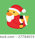 Funny yellow duck santa 27784659