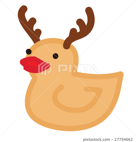 Funny yellow duck Christmas raindeer Funny yellow duck Christmas raindeer 27784662