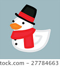 Funny yellow duck snowman 27784663