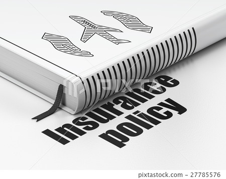 Insurance concept: book Airplane And Palm 27785576