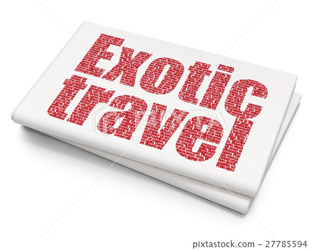 Vacation concept: Exotic Travel on Blank Newspaper 27785594