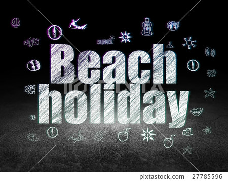 Vacation concept: Beach Holiday in grunge dark 27785596