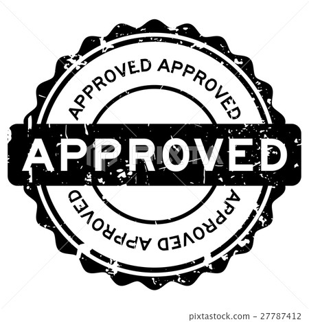 Grunge black approve round rubber seal stamp Grunge black approve round rubber seal stamp 27787412