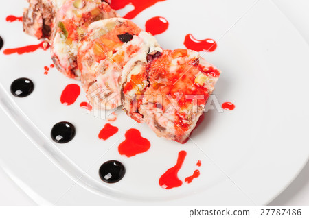 Semifreddo dessert with forest fruits and 27787486