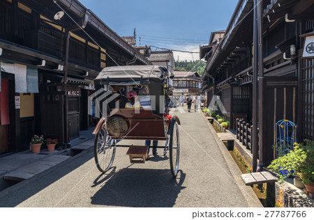 Old townscape and rickshaw in Hidatakayama Old townscape and rickshaw in Hidatakayama 27787766