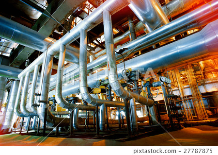 Industrial zone, Steel pipelines, valves ladders 27787875