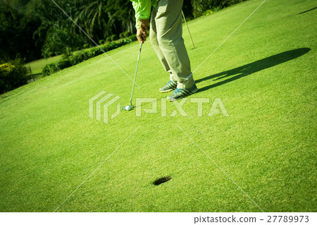 Golf club and ball in grass Golf club and ball in grass 27789973