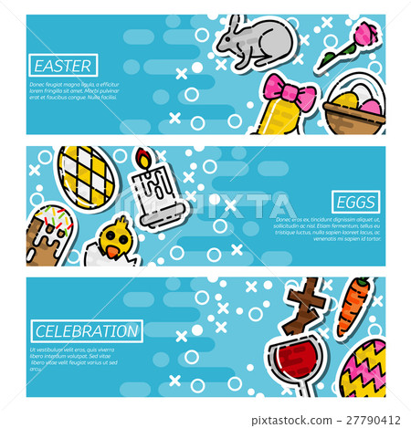Set of Horizontal Banners about easter Set of Horizontal Banners about easter 27790412