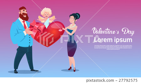 Valentine Day Gift Card Holiday Lovers Couple Love 27792575